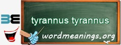 WordMeaning blackboard for tyrannus tyrannus